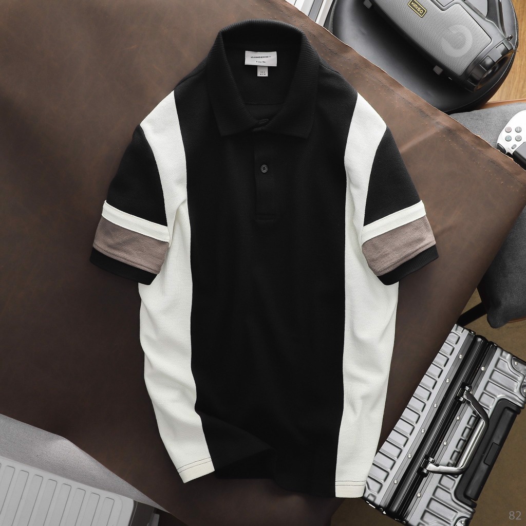 Áo Polo ColorBlock ICONDENIM chất CVC hạn chế nhăn, thoàng mát - PLID0082