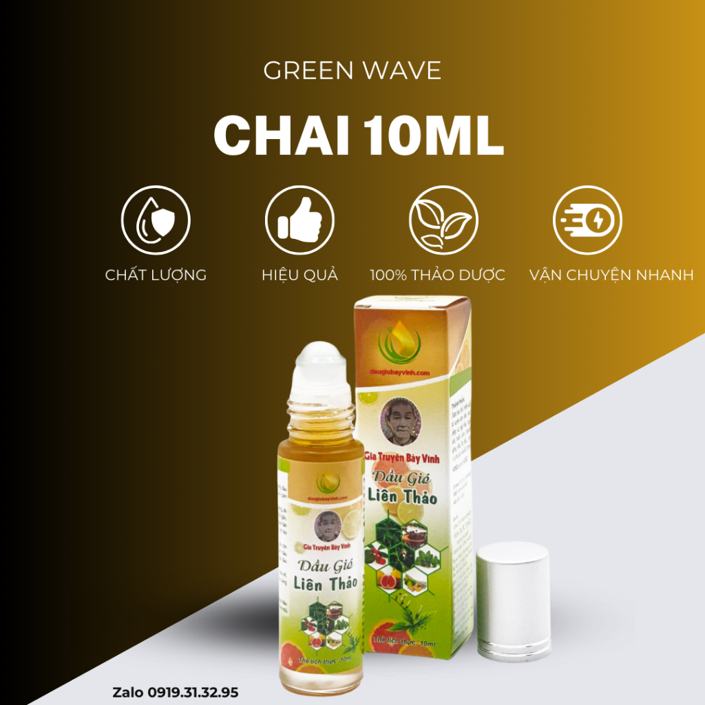 Dầu Gió Liên Thảo Chai 10ml Mang Tinh Dầu Bưởi Chanh