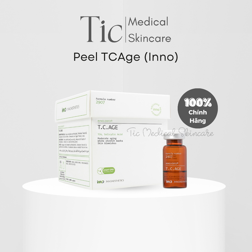 Hộp 5 Lọ Peel T.C.Age 15% Giảm Mụn, Mờ Thâm, Mờ Nếp Nhăn - 5ml/Lọ - Tic Medical Skincare