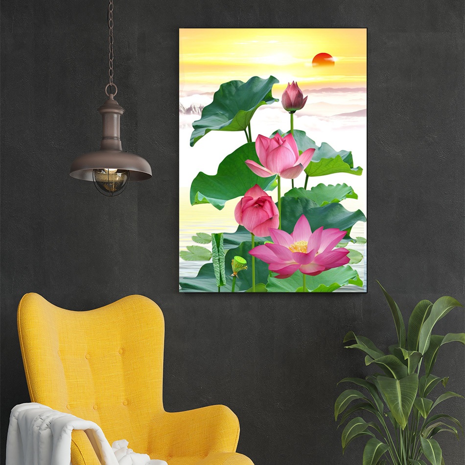 Tranh Canvas Hoa Sen hồng - HS067