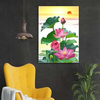 Tranh canvas hoa sen hồng - hs067