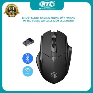 Chuột không dây wireless kiêm bluetooth INPHIC A1 pin sạc - Silent click không âm thanh Nhất Tín Computer