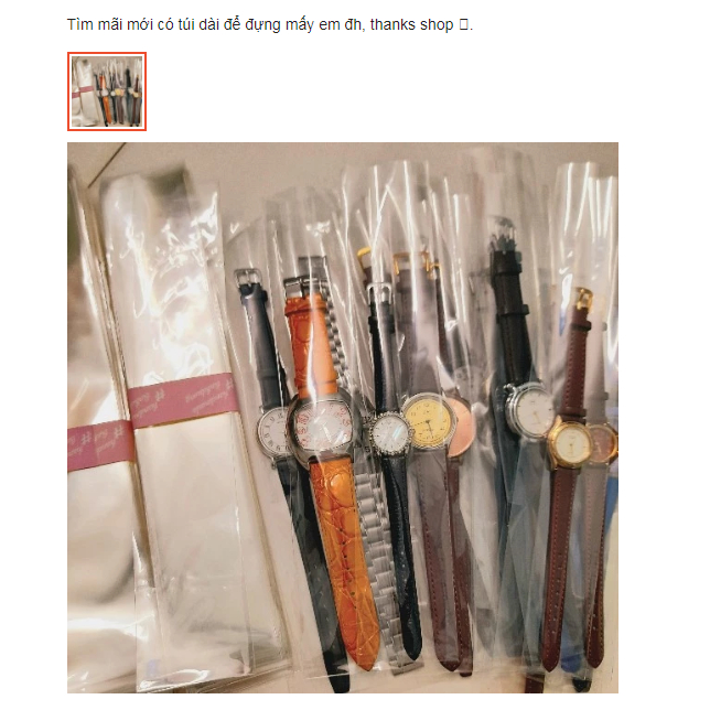 Túi OPP không keo dán, loại dài 5x25cm - 100gram  - tranbd