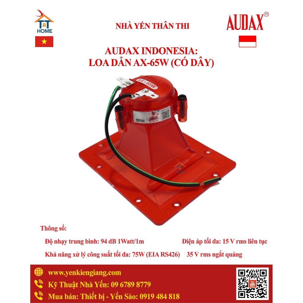 ⚡ LOA dẫn AUDAX CAO CẤP AX 65W NEW - CÓ DÂY ⚡ CHỐNG NƯỚC ⚡️ Loa cao cấp nhập khẩu chính hãng Indonesia