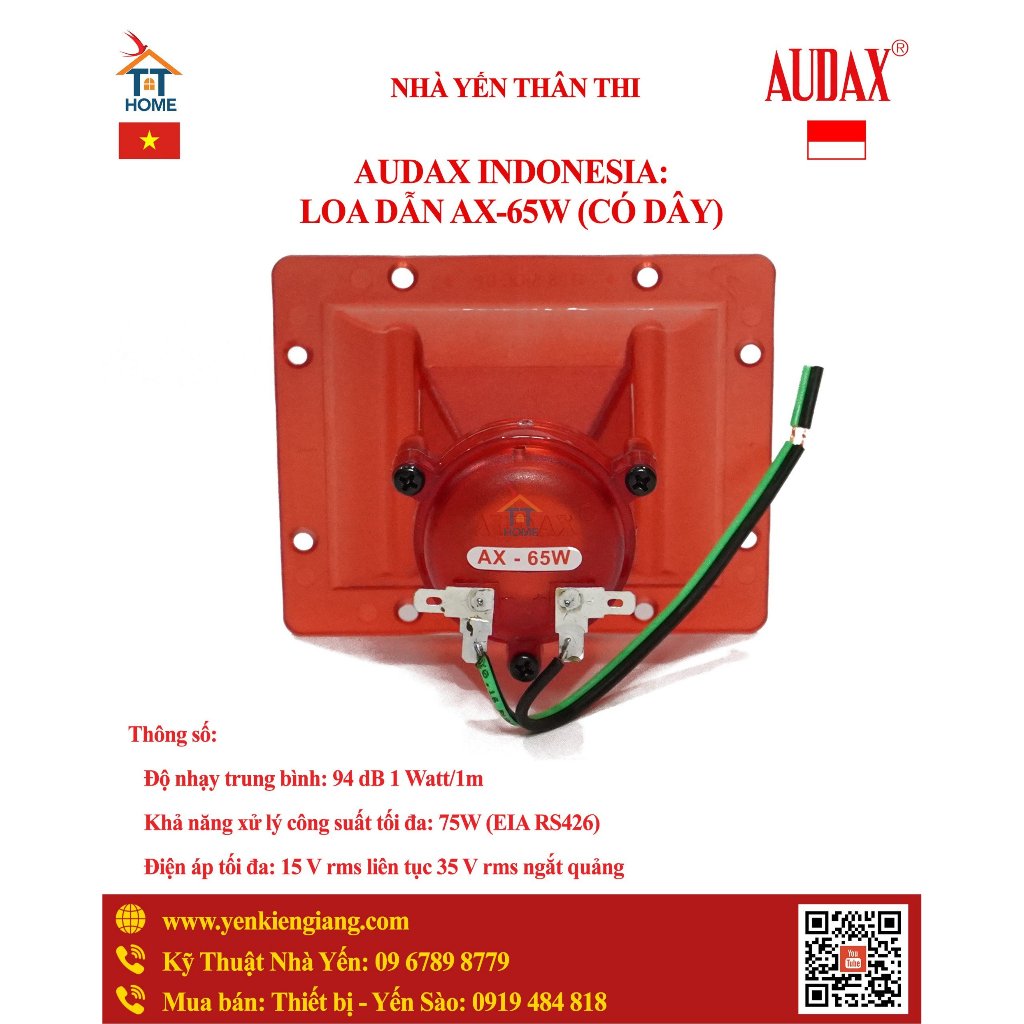 ⚡ LOA dẫn AUDAX CAO CẤP AX 65W NEW - CÓ DÂY ⚡ CHỐNG NƯỚC ⚡️ Loa cao cấp nhập khẩu chính hãng Indonesia