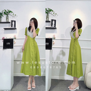 ẢNH TỰ CHỤP Đầm maxi đắp chéo cổ voan tơ