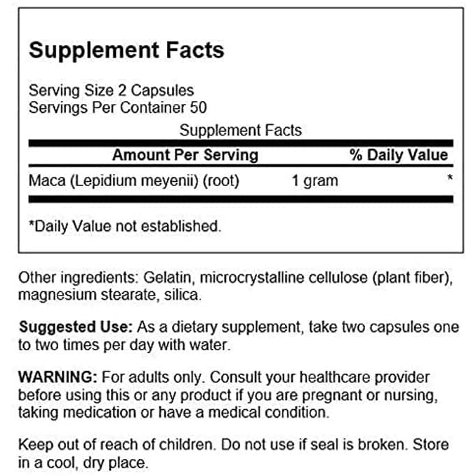 Swanson Full Spectrum Maca Sexual Health 500mg - Viên Uống Tăng Cường Sinh Lý Nam & Nữ 100 viên