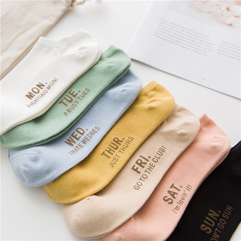 Sét 7 Đôi Tất 7 Ngày Trong Tuần Cho Nam Nữ