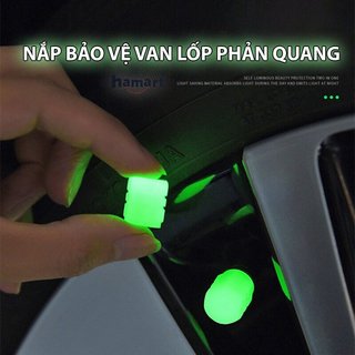Nắp Van Lốp Ô Tô Xe Máy Nhựa Phản Quang Nút Bịt Bảo Vệ Đầu Bơm Lốp Xe Dạ Quang Độc Đáo