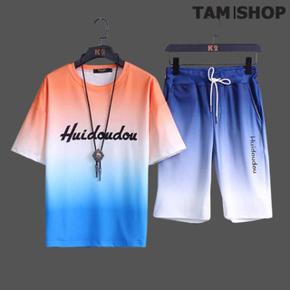 bộ thun lạnh huido đồ bộ thể thao quần thun áo thun in đẹp chất mát sét đồ bộ nam thiết kế phối loang