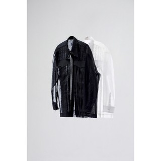 Sơmi xếp ly organza caostu pleated organza shirt