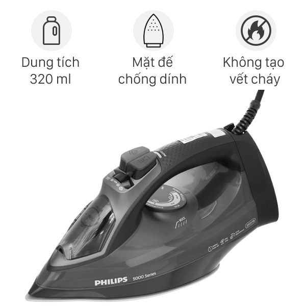 Bàn Ủi Hơi Nước Philips DST5040/80, 2600W Phun Hơi Tăng Cường 200g/Phút, Hàng Chính Hãng