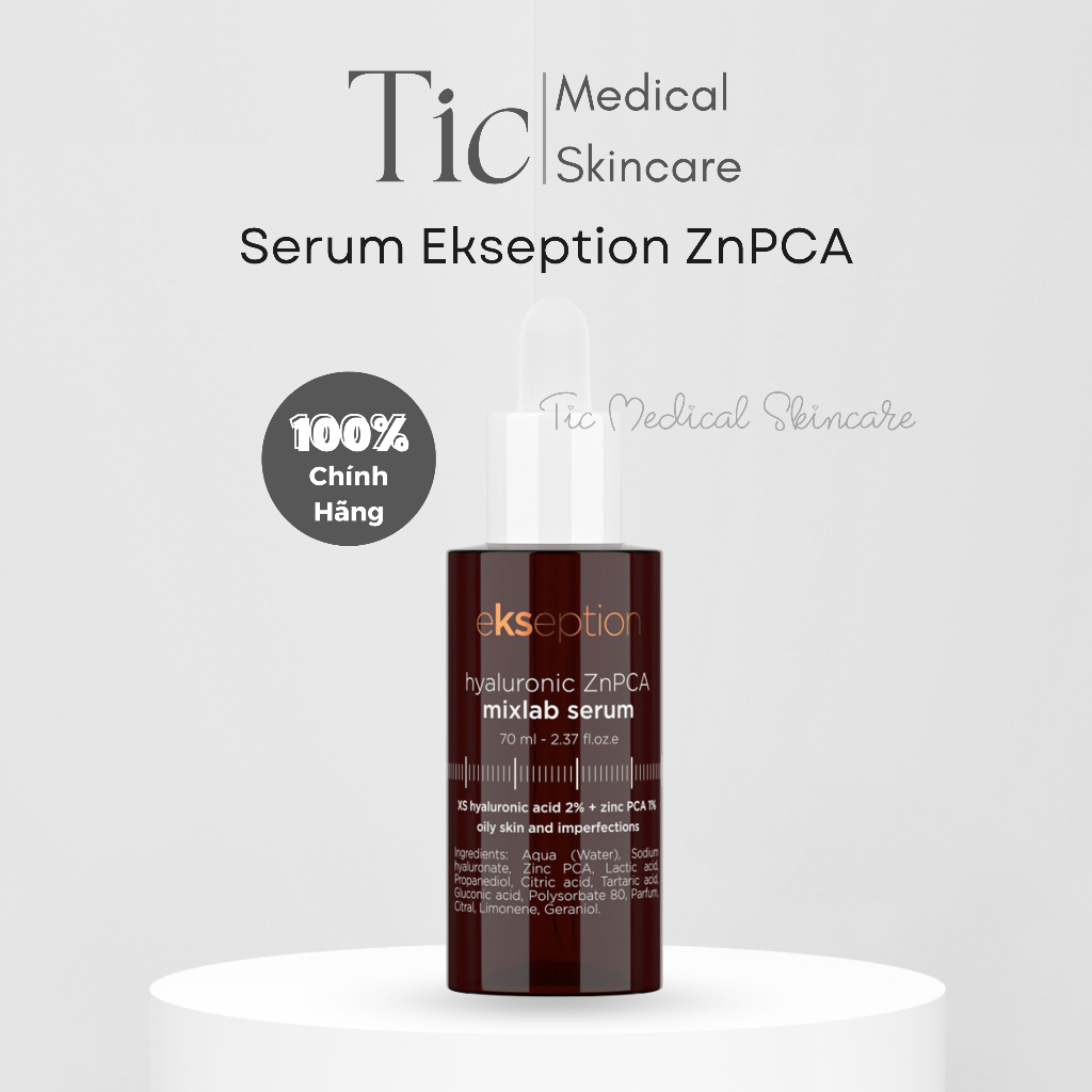 Serum Ekseption Hyaluronic ZnPCA 75ml Dành Cho Da Mụn - Tic Medical Skincare