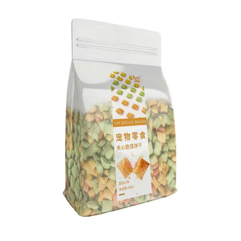 Bánh thưởng giòn có nhân hãng Kafed gói chiết mix sẵn 3 vị dùng thử cho Mèo ăn vặt dinh dưỡng cao