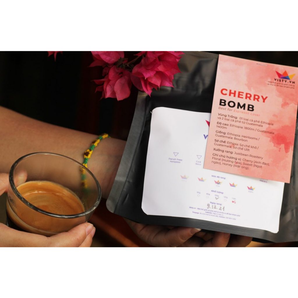 Cà phê Espresso Arabica Ethiopia & Guatemala CHERRY BOMB Visty
