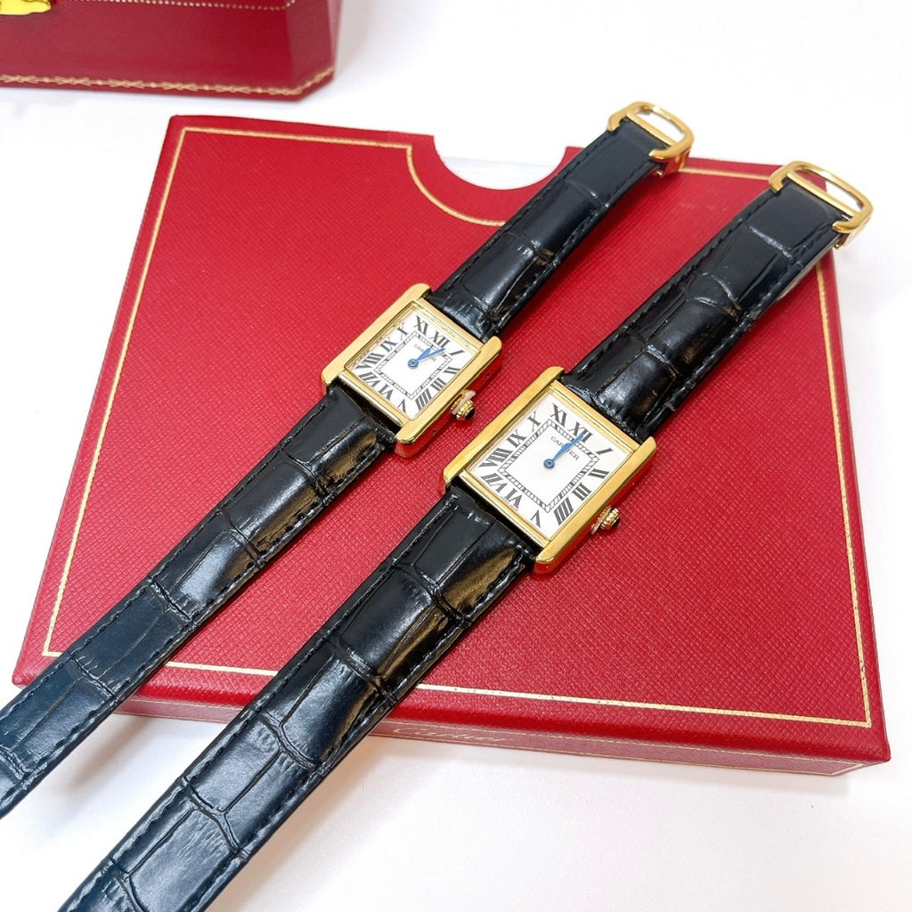 Đồng hồ nam nữ CTier - size 22 và 26mm, mặt vuông, hai kim , dây da nổi vân cá sấu cao cấp,bảo hành 6 tháng