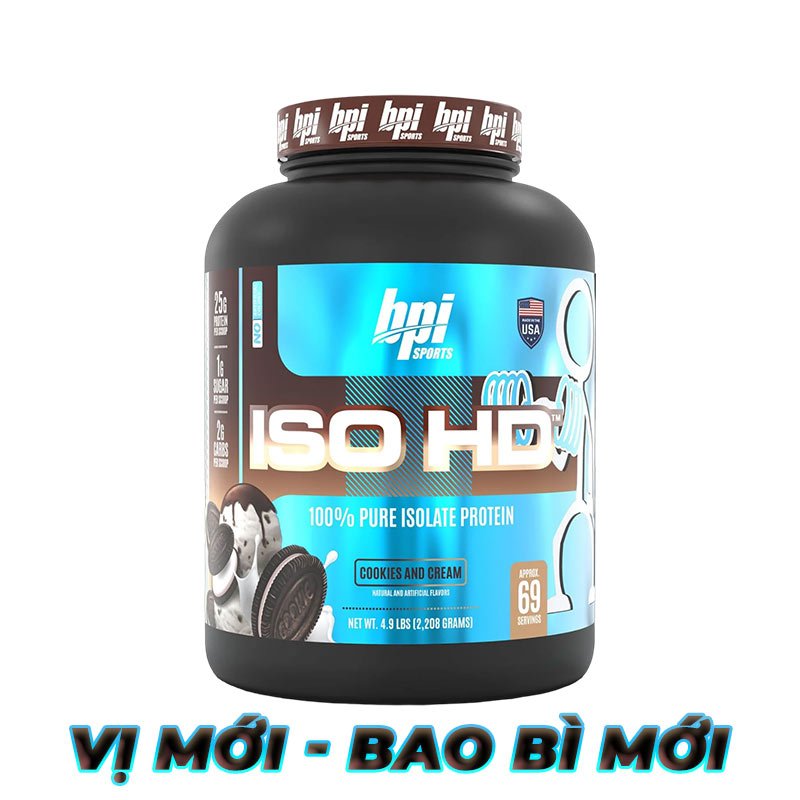 BPI ISO HD 100% PURE ISOLATE PROTEIN 5LBS | SỮA WHEY HỖ TRỢ TĂNG CƠ BẮP (2.34Kg)