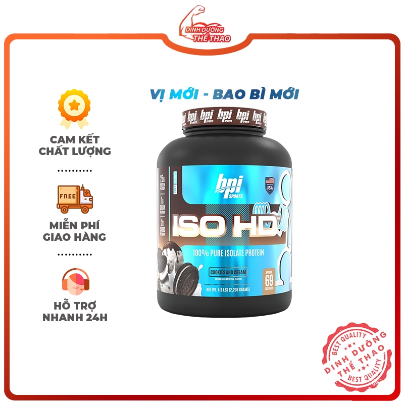 BPI ISO HD 100% PURE ISOLATE PROTEIN 5LBS | SỮA WHEY HỖ TRỢ TĂNG CƠ BẮP (2.34Kg)