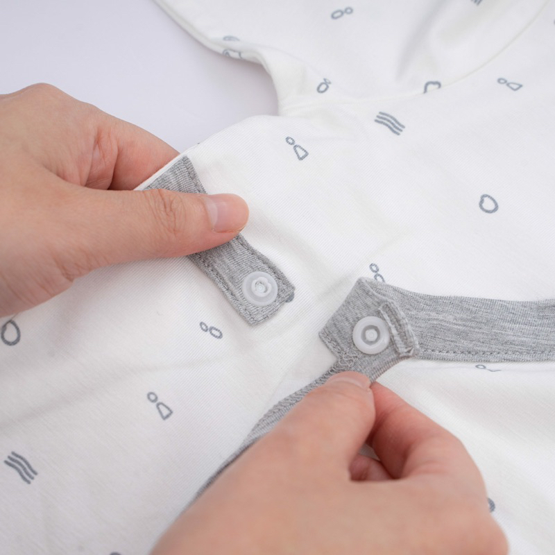 Bubaby Bộ dài tay cài chéo Signature - Bambus BBB110808