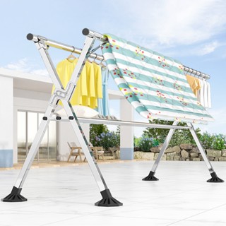 Giàn Phơi Quần Áo Gấp Gọn Thông Minh, Sào Phơi Đồ Inox 304 Có 3 Thanh Phơi Kéo Dài Tải 150Kg MKS028