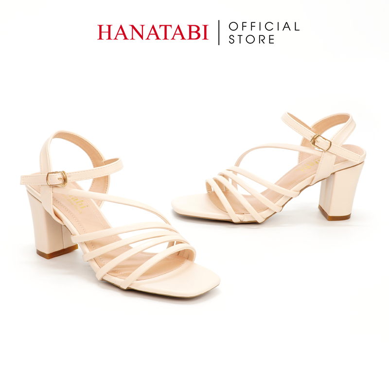 Sandal Nữ Hanatabi Quai Chéo Mũi Vuông Gót Cao 7cm Hậu C Đế TA Cao Cấp Chống Trơn Trượt Mã HNSDG7F888