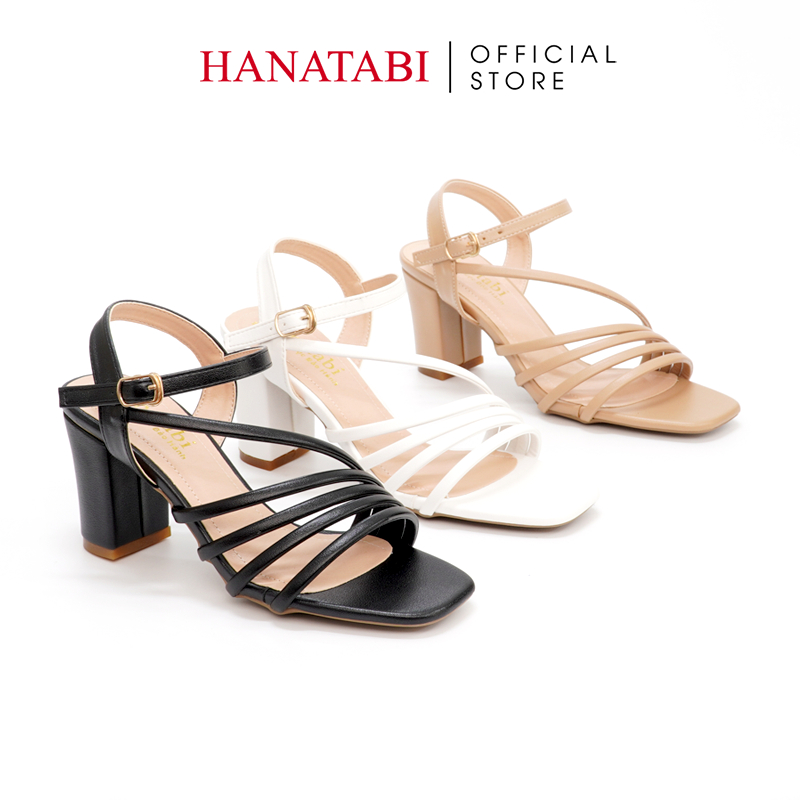 Sandal Nữ Hanatabi Quai Chéo Mũi Vuông Gót Cao 7cm Hậu C Đế TA Cao Cấp Chống Trơn Trượt Mã HNSDG7F888