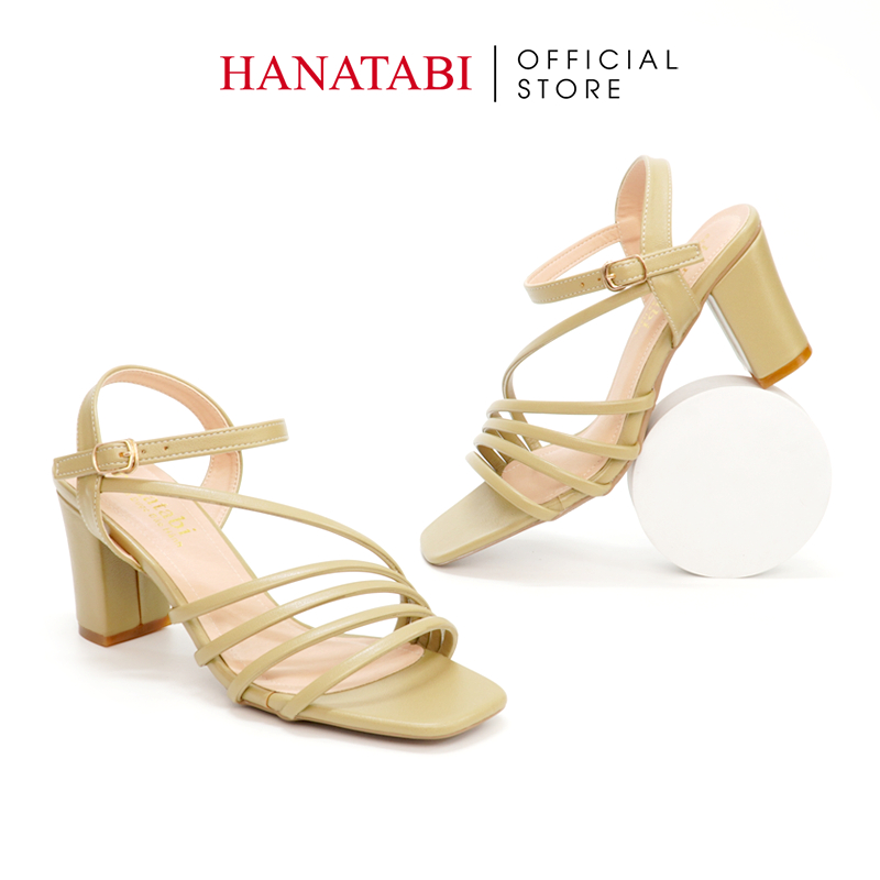 Sandal Nữ Hanatabi Quai Chéo Mũi Vuông Gót Cao 7cm Hậu C Đế TA Cao Cấp Chống Trơn Trượt Mã HNSDG7F888