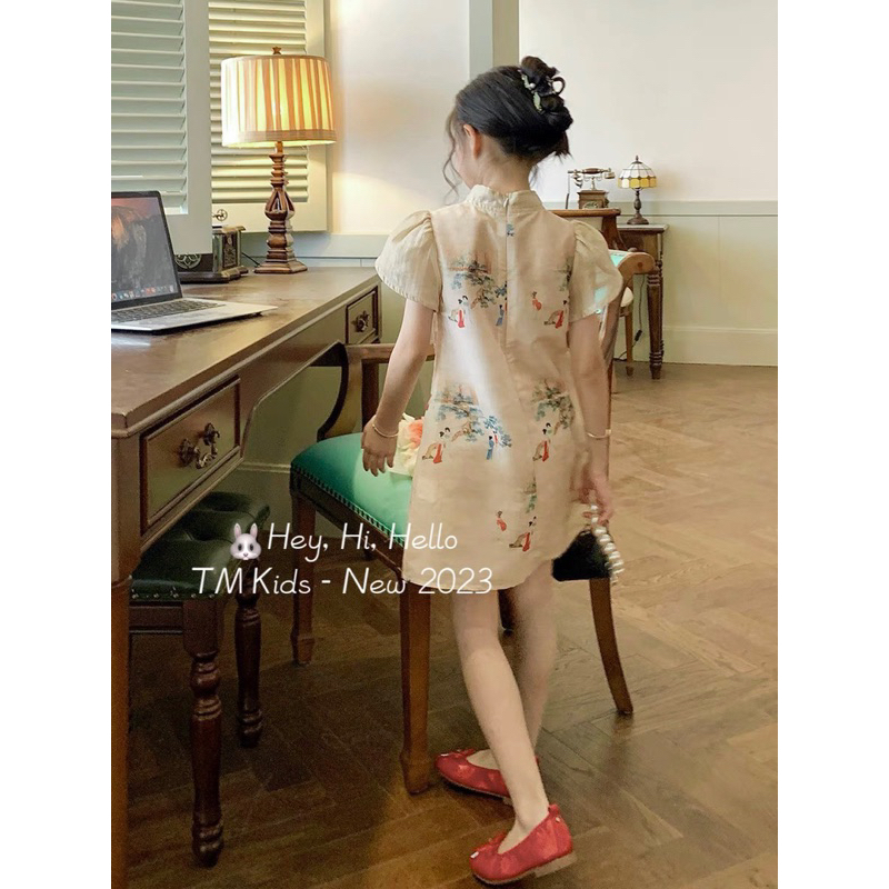 Váy đầm sườn sám cho bé