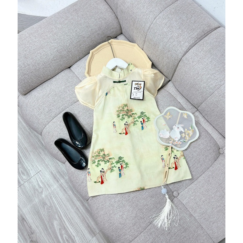 Váy đầm sườn sám cho bé
