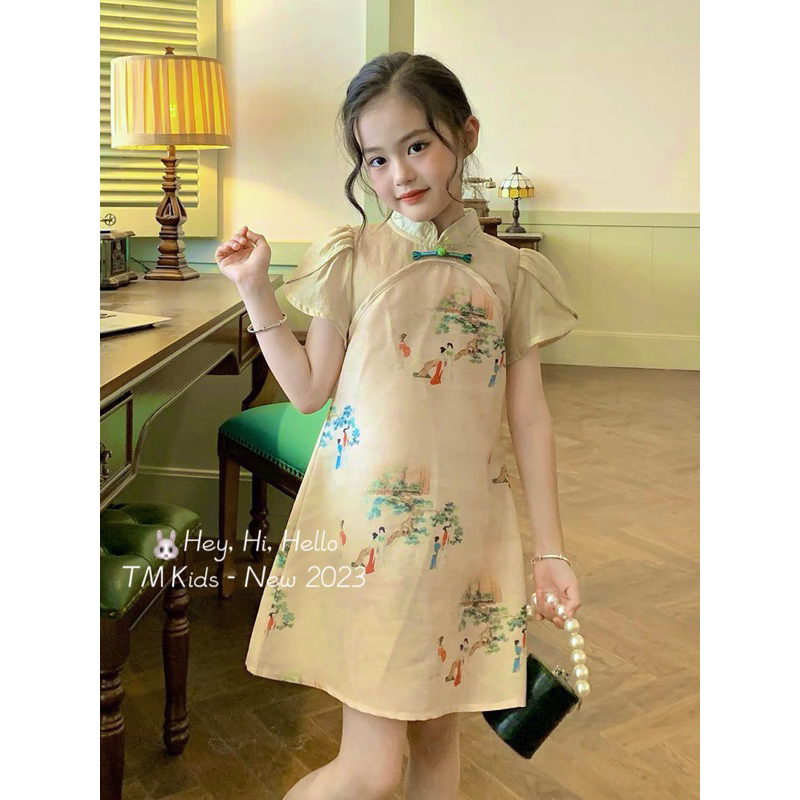 Váy đầm sườn sám cho bé