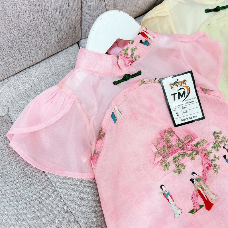 Váy đầm sườn sám cho bé