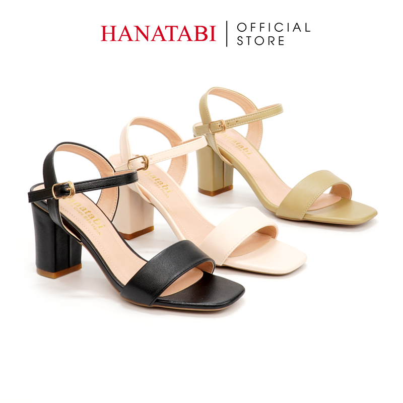 Sandal Nữ Hanatabi Quai Ngang Mũi Vuông Gót Cao 7cm Hậu C Đế TA Cao Cấp Chống Trơn Trượt Mã HNSDG7F876