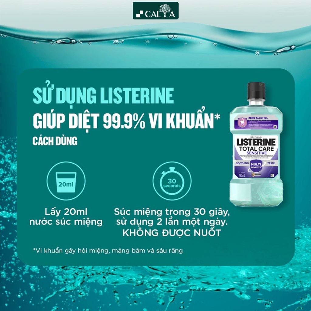 Nước Súc Miệng Listerine Giảm Ê Buốt Răng, Dành Cho Răng Nhạy Cảm - Listerine Total Care Sensitive 250ml/750ml