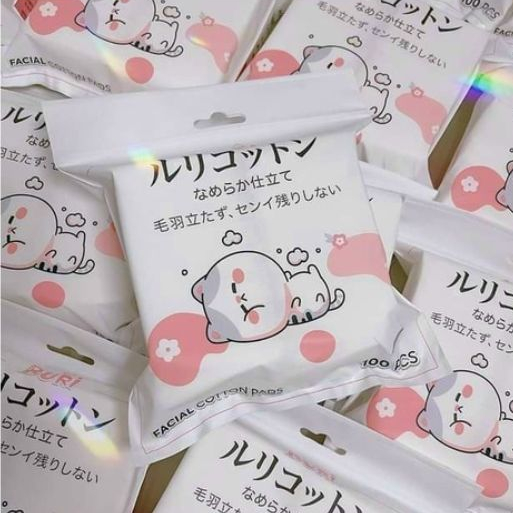 Bông Tẩy Trang RURI Japan Cotton không xơ bông 100miếng