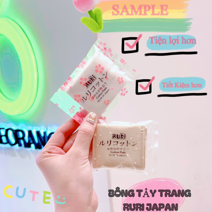 Sample bông tẩy trang mini bỏ túi du lịch-tiện lợi RURI JAPAN