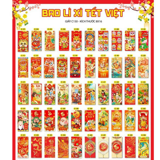 ( 600đ/ CÁI ) BAO LÌ XÌ TẾT NHÂM DẦN NĂM 2022-BỘ 60 CÁI