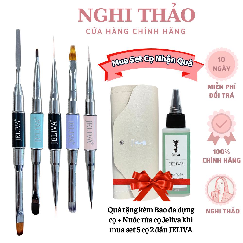 Bộ cọ nail 5 cây 2 đầu Jeliva cao cấp