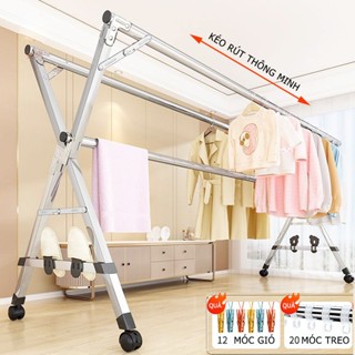 Giàn Phơi Quần Áo Thông Minh Nhật Bản, Cây Sào Phơi Đồ Gấp Gọn Inox Chịu Tải 150Kg Tện Ích MKS028