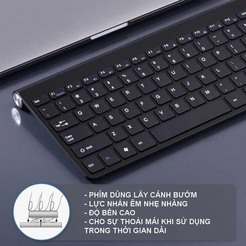 Bàn phím không dây mini W201S - đa kết nối bluetooth 5.0 + 3.0 + Usb wireless 2.4G
