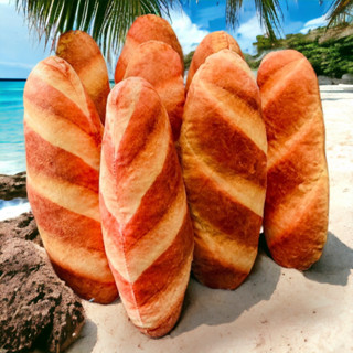 Gấu bông hình bánh mì,gấu bánh mì 3D chất vải nhung mềm mịn an toàn cho da bé,bánh mì 20cm
