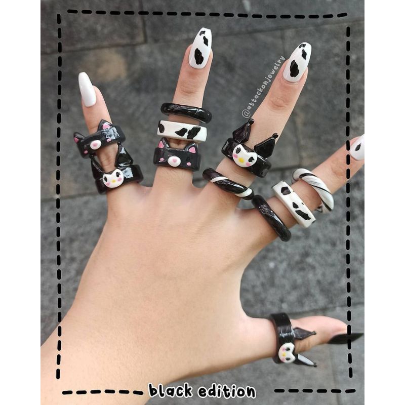 Nhẫn cute nhiều mẫu bằng đất sét 💗🌷