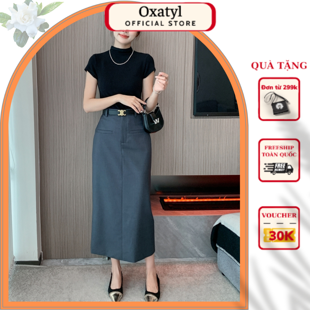 Chân váy xuông ép mùng cao cấp dài 80cm Oxatyl V56