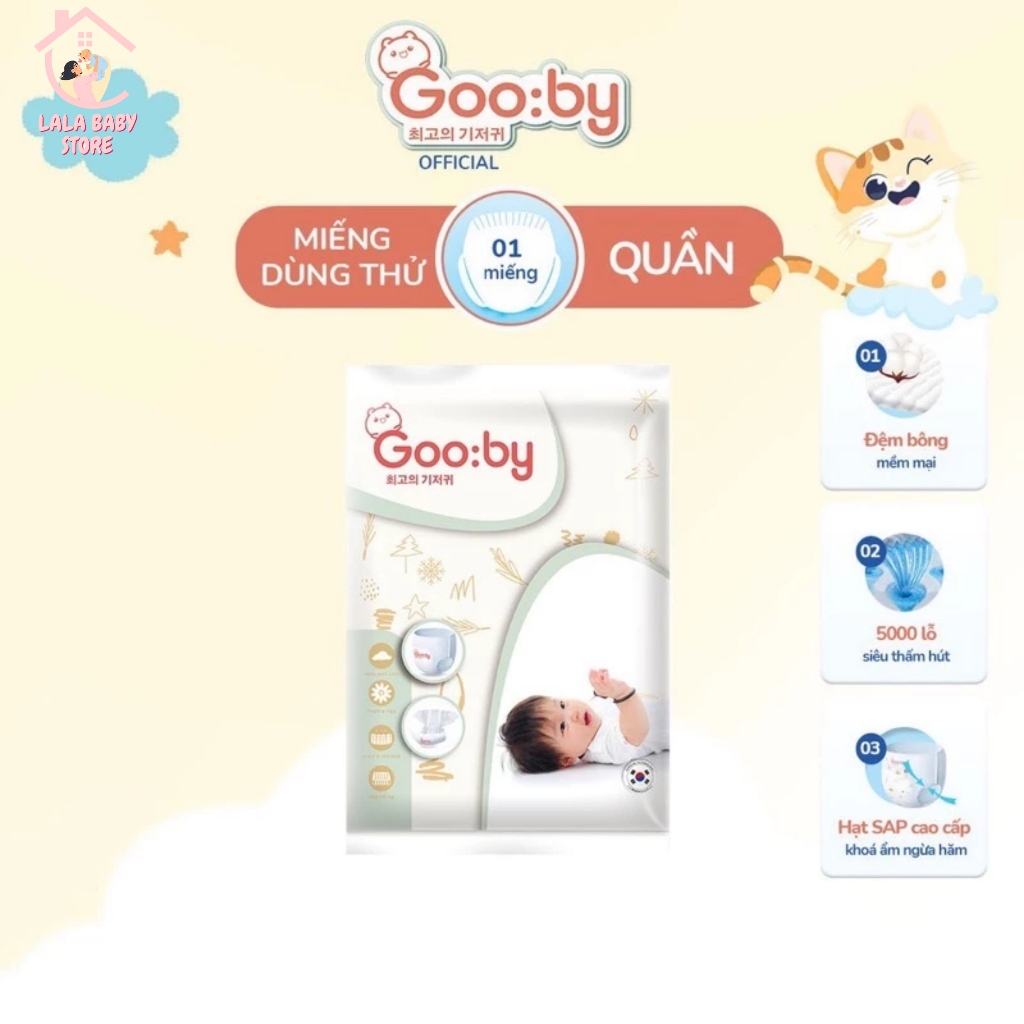 Mẫu thử tã/ bỉm quần Gooby Siêu mềm mại, an toàn, thấm hút cực nhanh sz M,L,XL,XXL,XXXL
