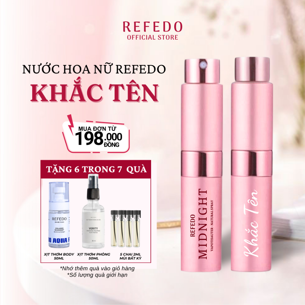 Nước Hoa Nam Nữ Khắc Tên REFEDO tinh dầu nước hoa nam nữ thơm lâu body mini chính hãng làm quà tặng