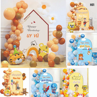 Set bóng kèm banner trang trí sinh nhật Màu vàng gold