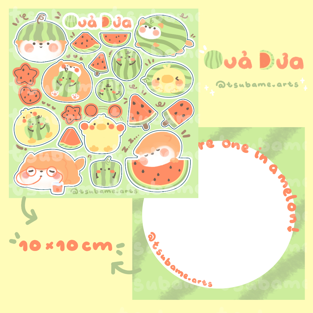 Sticker sheet QUẢ DƯA | TSUBAME.ARTS