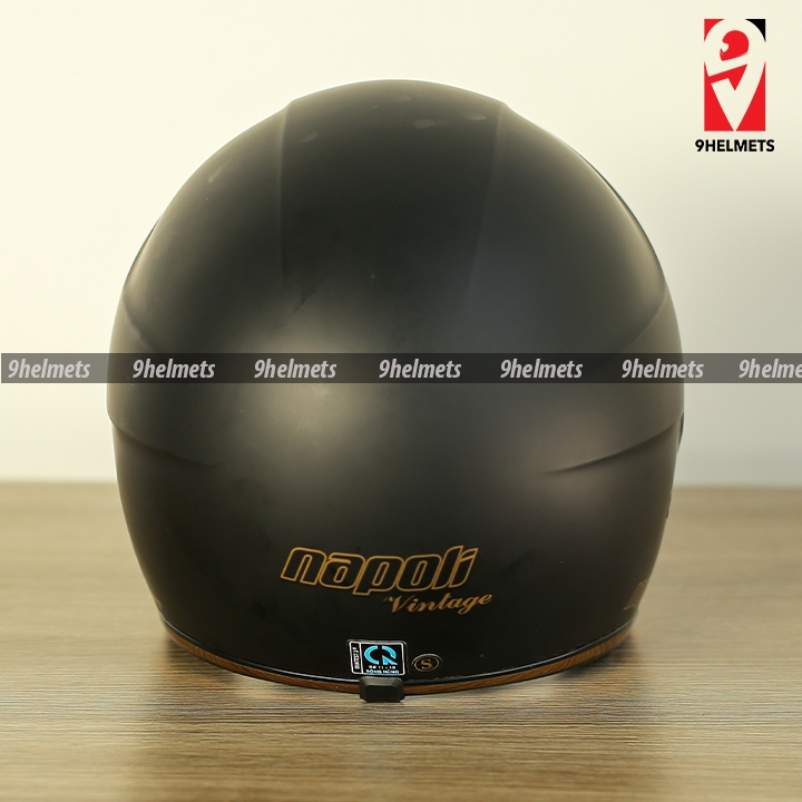 Mũ Bảo Hiểm 3/4 Kính Âm Napoli Cho Bé Cao Cấp - Đen Nhám Trơn