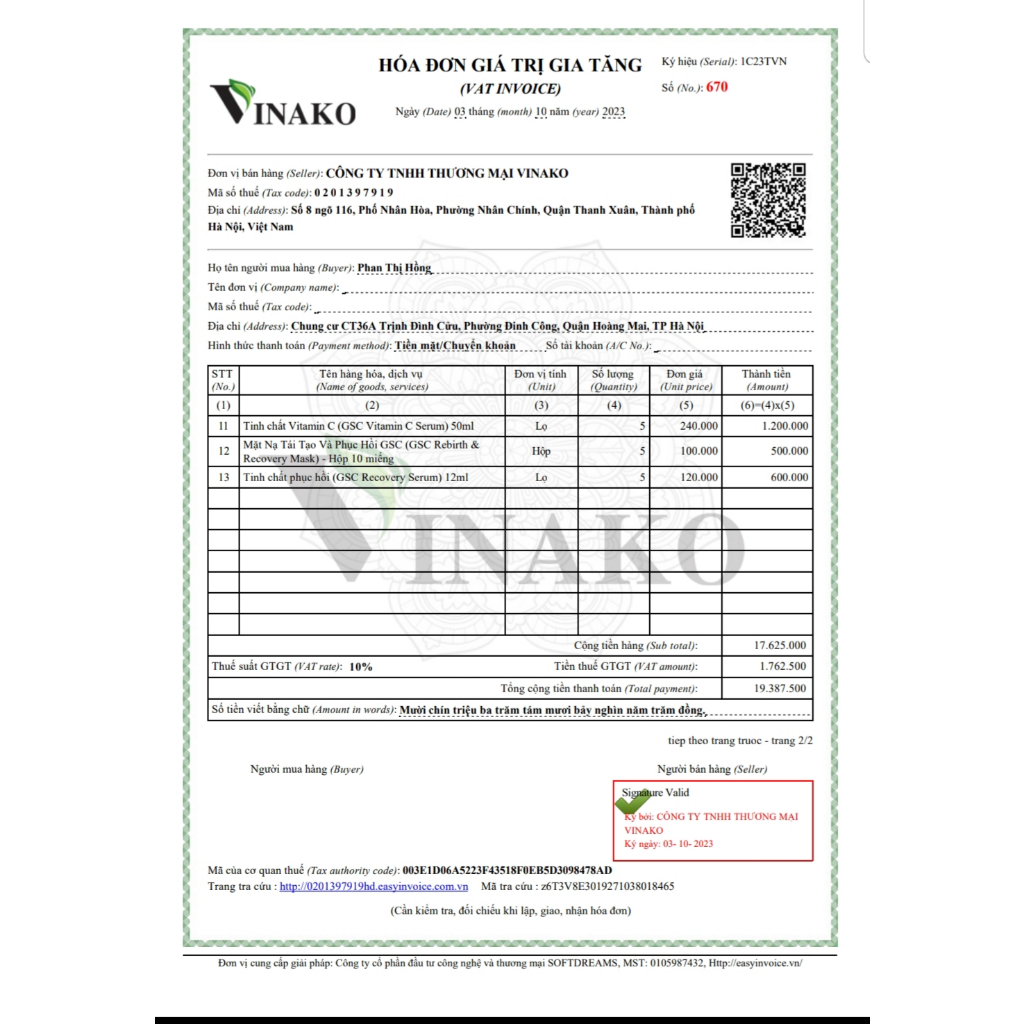 Dầu tẩy trang GSC 250ml