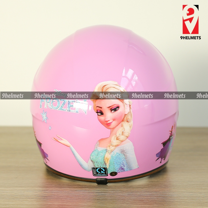 Mũ Bảo Hiểm 3/4 Kính Âm Napoli Cho Bé Cao Cấp - Hồng Elsa