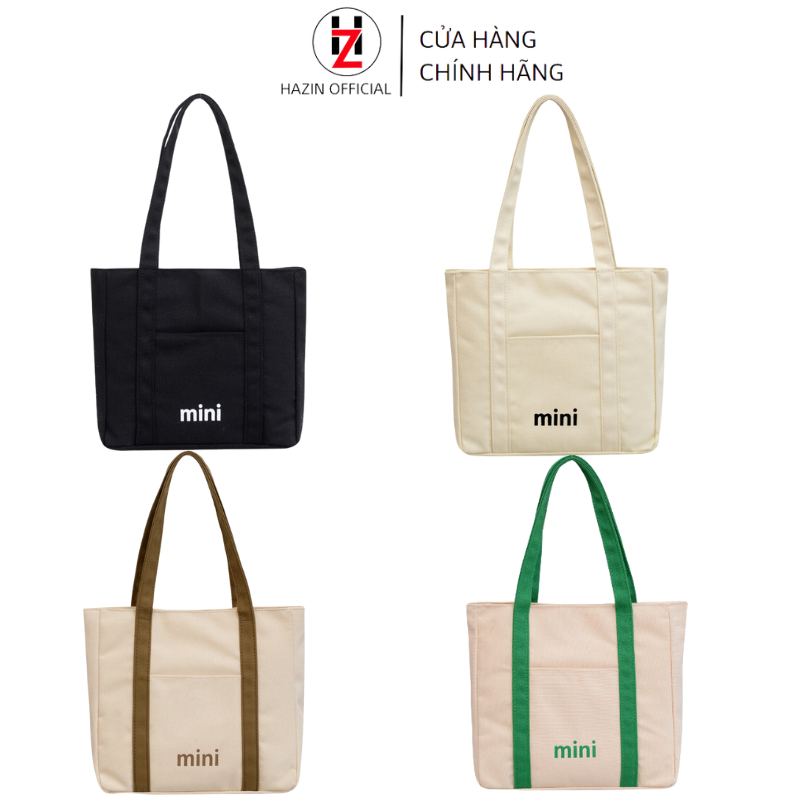Túi xách nữ tote vải Canvas dày dặn HAZIN, có thể dùng để đi tiệc, làm, du lịch, cafe hay đi học
